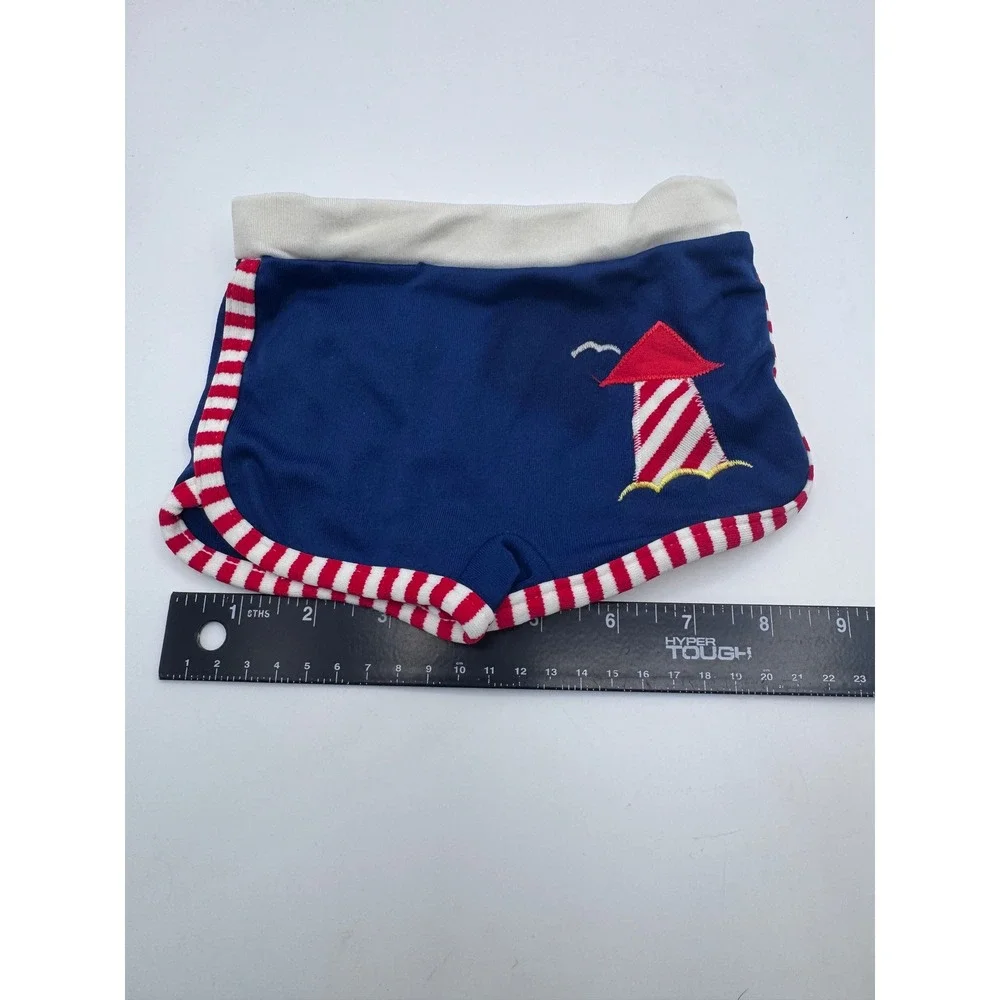 Tiny Tots Originals 12M Blue Swim Trunks Kids Lighthouse Nautical Vintage‎